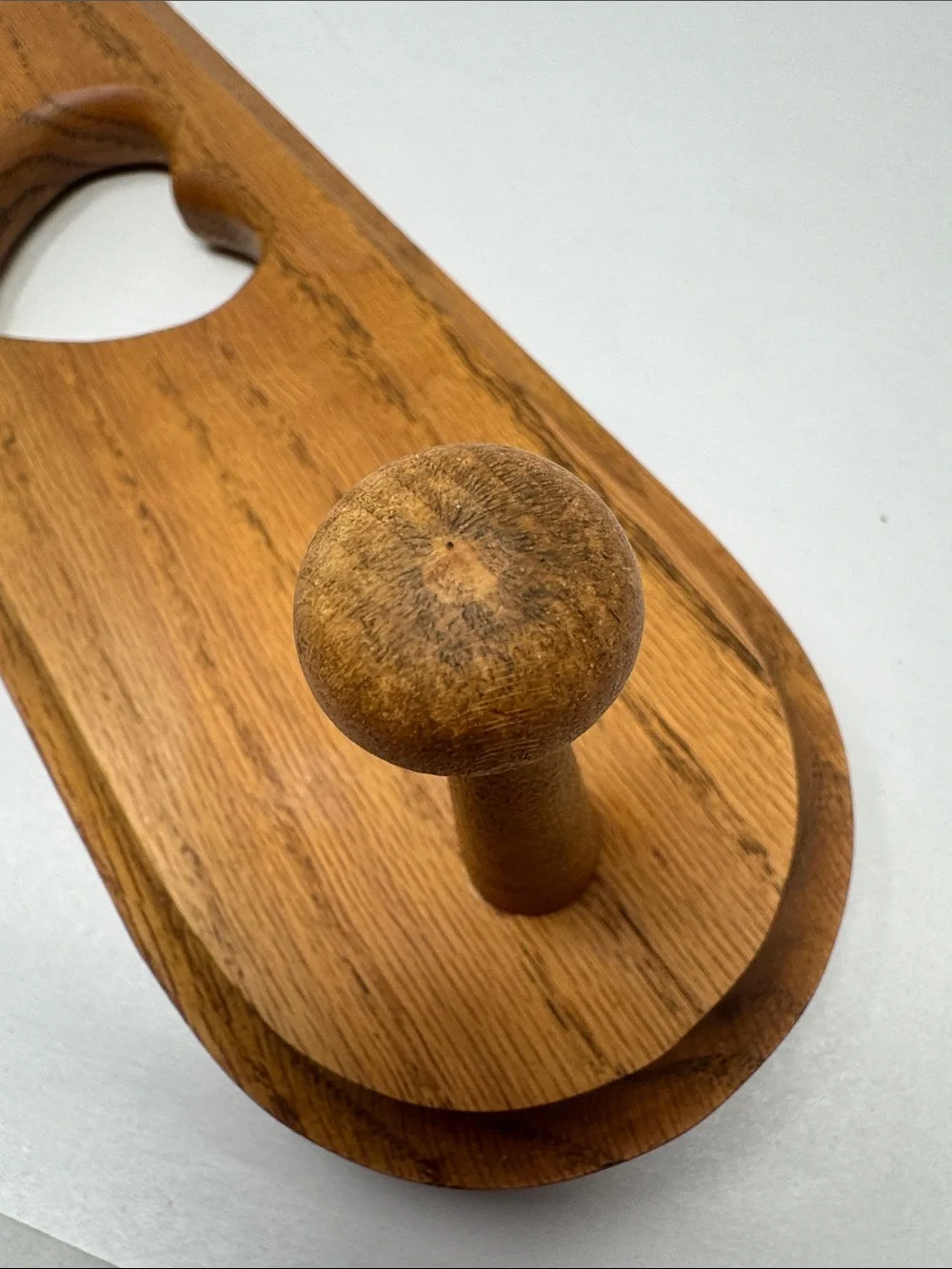 Wood Wall Hook Rack with Heart Cutout Oak Wall Hanging Cottagecore
